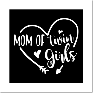 Mom Of Twins Girls Pregnancy Reveal Momlife Gift Twins Mom Posters and Art